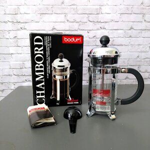 NEW IN BOX - Bodum CHAMBORD Stainless Steel French Press Coffee // 12oz (3 cup)